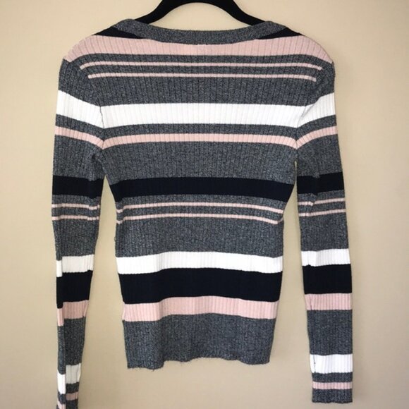 New H&M Striped Knit Ribbed Lightweight Sweater - Picture 5 of 5
